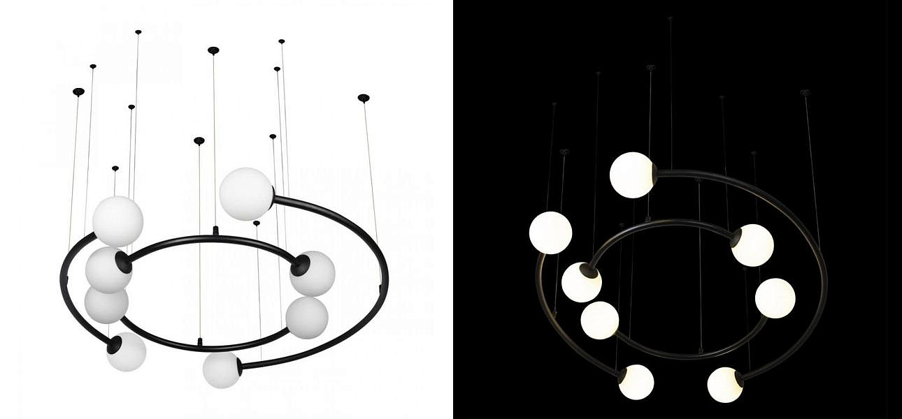 Дизайнерская Модульная Люстра PLANETARY two rings Black 80 см Дизайнерская Модульная Люстра PLANETARY two rings Black 80 см - Loft-Concept в Саратове