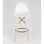 Пластиковый барный стул на ножках из массива бука Eames White варинант исполнения - 5 | Loft Concept в Саратове