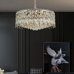 Люстра круглая с хрустальными подвесками на золотистом каркасе Roul Crystal Light варинант исполнения - 12 | Loft Concept в Саратове