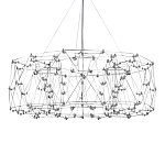 Люстра с тонкой металлической конструкцией цвета хром Quasar варинант исполнения - 2 | Loft Concept в Саратове