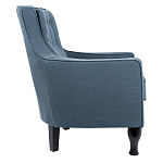 Кресло с мягкой обивкой из льна на 4-х ножках из массива березы Scarlett Armchair blue варинант исполнения - 1 | Loft Concept в Саратове