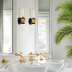 Бра для ванных комнат с прозрачным стеклянным плафоном в форме цилиндра Hinkley варинант исполнения - 17 | Loft Concept в Саратове