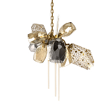 Люстра подвесная со стеклянными плафонами из дымчатого и золотистого с тремя вертикальными подвесками Gilded Mirage  варинант исполнения - 1 | Loft Concept в Саратове