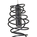 Подвесной светильник светодиодный из металла со спиральным декоративным элементом черный Metal Spiral варинант исполнения - 4 | Loft Concept в Саратове