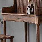 Туалетный стол деревянный с ящиком и зеркалом Moon Walnut Furniture варинант исполнения - 7 | Loft Concept в Саратове