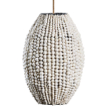 Подвесной светильник вертикальной овальной формы украшенный белыми круглыми бусинами Gradient Oval Pendant Lamp White варинант исполнения - 2 | Loft Concept в Саратове