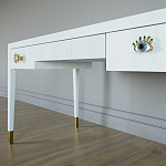 Письменный стол Elsa Dreams White Шпон дерево с двумя ящиками варинант исполнения - 4 | Loft Concept в Саратове