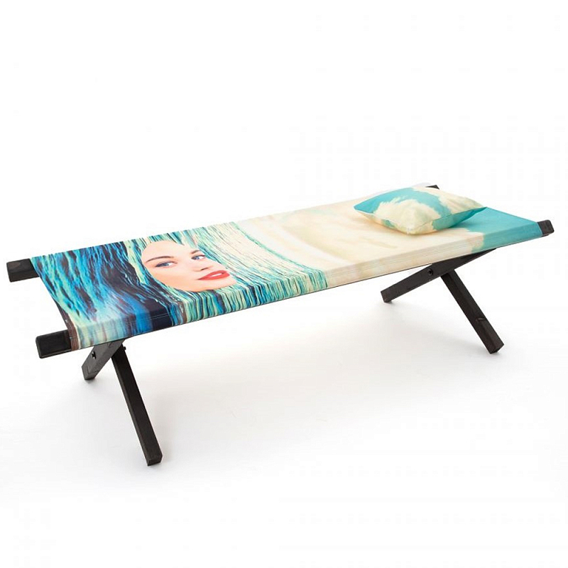 Шезлонг Seletti Poolbed Seagirl Черный Голубой в Саратове | Loft Concept 