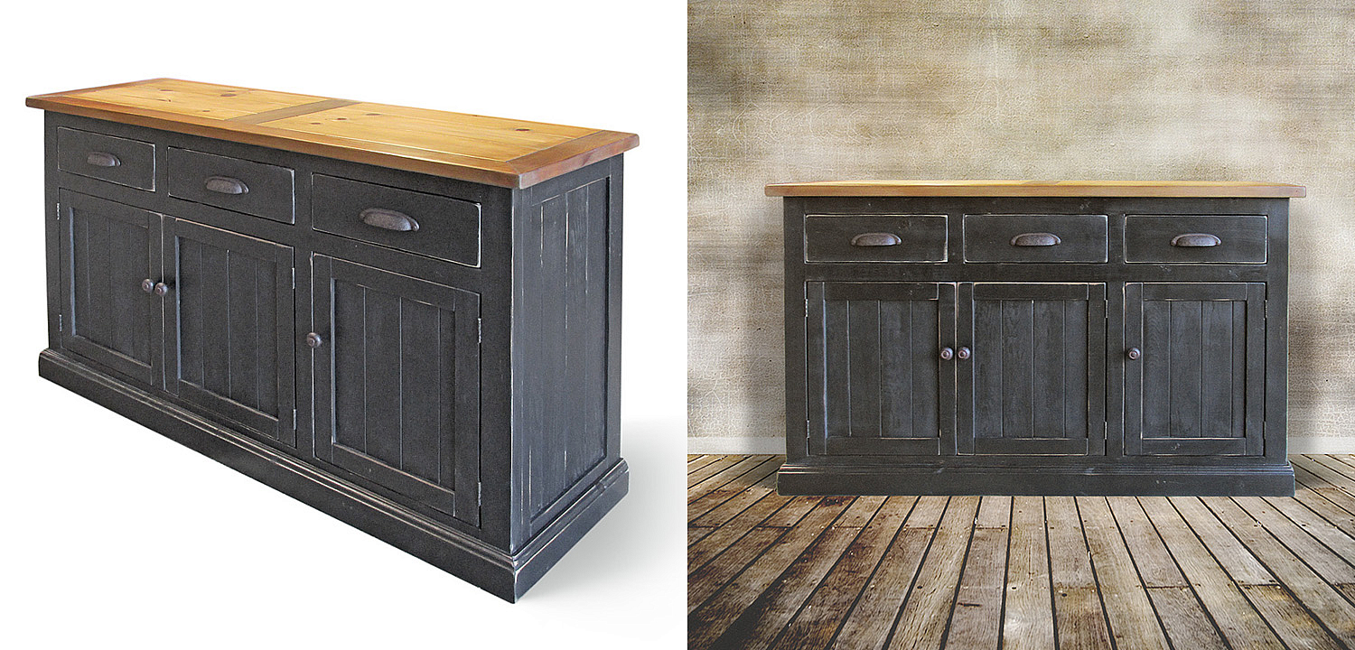 Комод в стиле прованс Brigida Provence HARMONIE Weathered Charcoal Черный Комод в стиле прованс Brigida Provence HARMONIE Weathered Charcoal Черный - Loft-Concept в Саратове