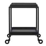 Тумба чёрная на колёсах Cabinet on Wheels варинант исполнения - 1 | Loft Concept в Саратове