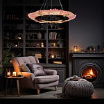 Люстра в форме кольца розовая Warm Pink Light варинант исполнения - 6 | Loft Concept в Саратове