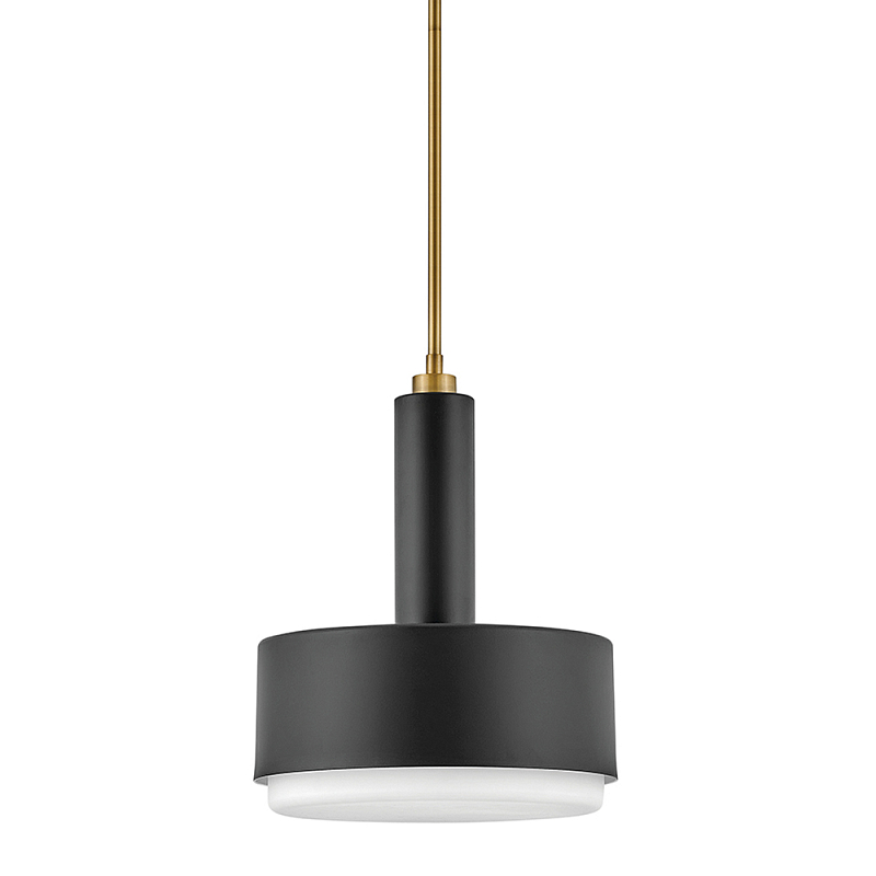 Подвесной светильник цилиндрический с белым плафоном Hinkley Латунь Бронза Белый в Саратове | Loft Concept 