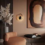 Бра с волнообразным стеклянным плафоном и вставкой из мрамора Liquid Stone варинант исполнения - 15 | Loft Concept в Саратове