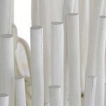 Люстра белая с несколькими ярусами деревянных палочек Bright Wooden Chandelier варинант исполнения - 10 | Loft Concept в Саратове