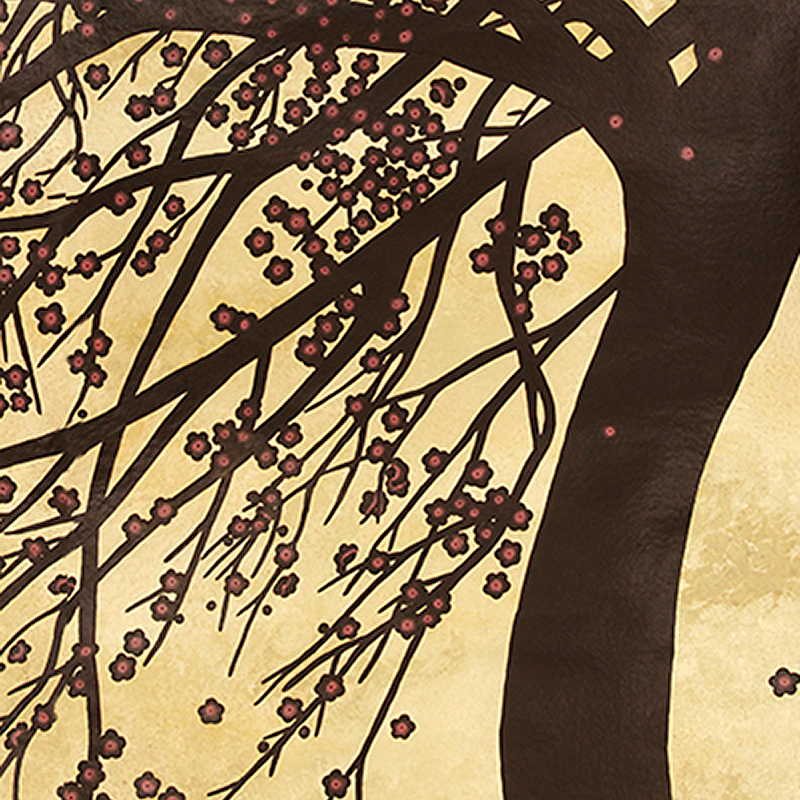 Обои ручная роспись Windswept Blossom Noir on Warm Gold gilded Xuan paper with pearlescent antiquing Обои ручная роспись Windswept Blossom Noir on Warm Gold gilded Xuan paper with pearlescent antiquing в Саратове | Loft Concept