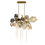 Люстра подвесная с 18-ю стеклянными плафонами с вертикальными подвесками Gilded Mirage  варинант исполнения - 2 | Loft Concept в Саратове