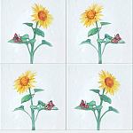 Плитка с узором Подсолнух варинант исполнения - 1 | Loft Concept в Саратове