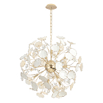 Люстра круглой формы с белыми и прозрачными лепестками цветов Диаметр 69 см Wintery flovers варинант исполнения - 1 | Loft Concept в Саратове