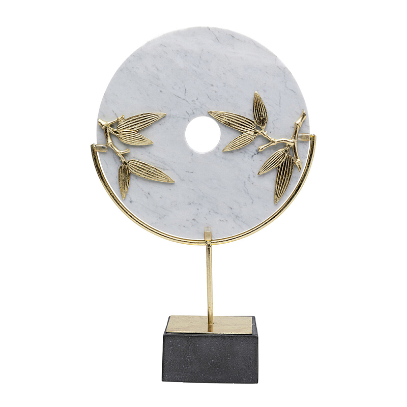 Декоративный арт-объект из мрамора Marble Ring Белый Мрамор Bianco Золотой Черный в Саратове | Loft Concept 