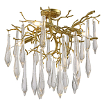 Люстра потолочная с прозрачными стеклянными подвесками в форме капель Droplet Chandelier варинант исполнения - 3 | Loft Concept в Саратове