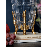 Ваза из прозрачного стекла с бронзовыми ножками и фигурками попугаев Eden Garden porcelain and bronze варинант исполнения - 4 | Loft Concept в Саратове