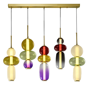 Линейная люстра Pebbles A в стиле Bomma 5 плафонов