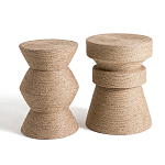 Приставной стол с отделкой из джута Juti D30 см варинант исполнения - 5 | Loft Concept в Саратове