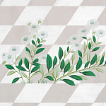 Обои ручная роспись Tiled Meadow Original colourway on Lilac Hint slub silk варинант исполнения - 2 | Loft Concept в Саратове