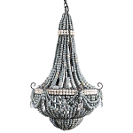 Люстра каплевидной формы украшенная серыми бусинами Wooden Beads Grey Chandelier варинант исполнения - 3 | Loft Concept в Саратове