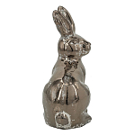 Статуэтка заяц из текстурированной терракоты и покрытый глянцевой краской под бронзу Rabbit Charm  варинант исполнения - 1 | Loft Concept в Саратове