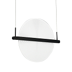 Светодиодный подвесной светильник круглой формы с металлическим черным каркасом Marble Glow варинант исполнения - 3 | Loft Concept в Саратове