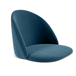 Барный стул со спинкой и металлической подставкой на 4-х деревянных ножках Синий Велюр Vendramin Chair варинант исполнения - 2 | Loft Concept в Саратове