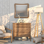 Зеркало квадратное c деревянной рамой из массива дуба Tasteful Furniture варинант исполнения - 2 | Loft Concept в Саратове