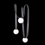 Подвесной светильник с серыми кожаными ремнями и белыми стеклянными плафонами в виде шаров Flos Wireline Lighting варинант исполнения - 4 | Loft Concept в Саратове