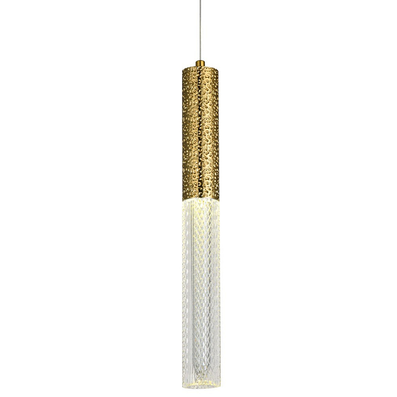 Подвесной светильник латунь Dew Drops Tube Brass Hanging Lamp Прозрачный Латунь в Саратове | Loft Concept 