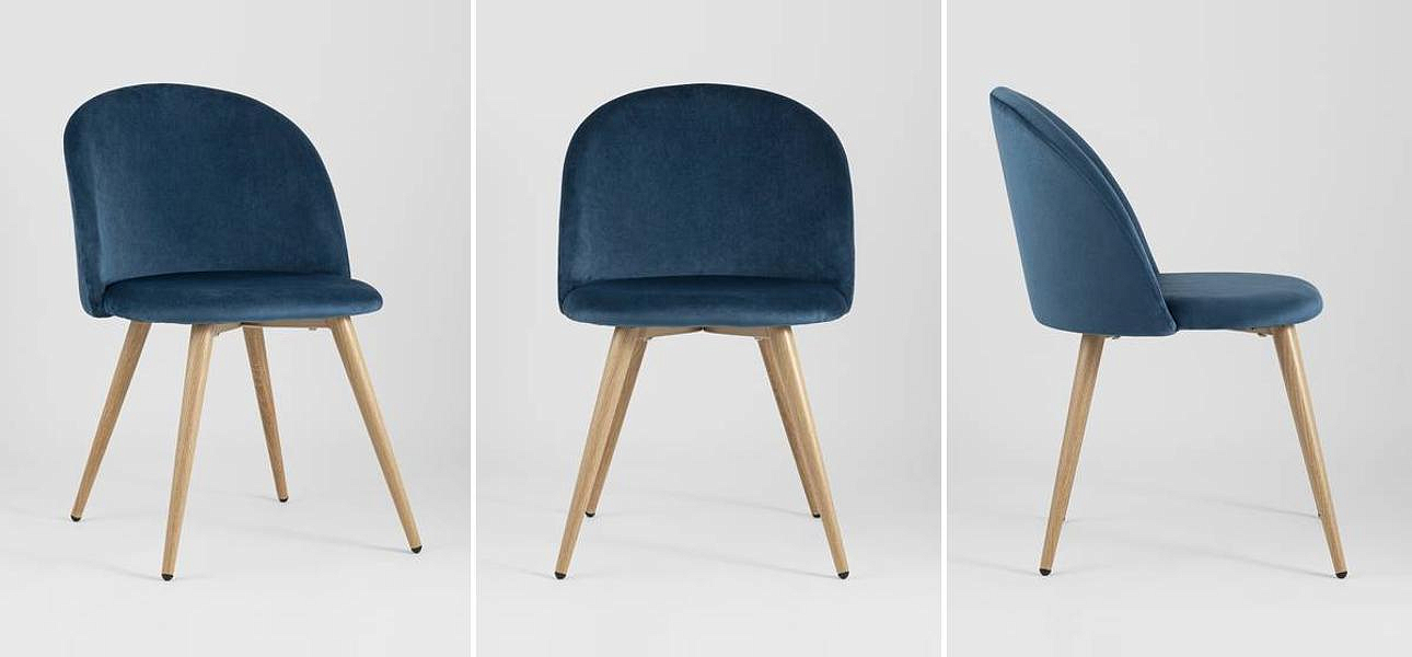 Стул Miruna Chair II Синий Велюр Стул Miruna Chair II Синий Велюр - Loft-Concept в Саратове