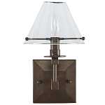 Бра с прозрачным стеклянным абажуром в форме конуса Bartolomeo Bronze варинант исполнения - 3 | Loft Concept в Саратове