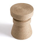 Приставной стол с отделкой из джута Juti D35 см варинант исполнения - 3 | Loft Concept в Саратове