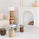 Дизайнерский журнальный стол с прозрачной столешницей и ножками в форме геометрических фигур Pytusin варинант исполнения - 3 | Loft Concept в Саратове