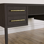 Большой Рабочий стол Primo с 5 выдвижными ящиками Темный орех варинант исполнения - 4 | Loft Concept в Саратове