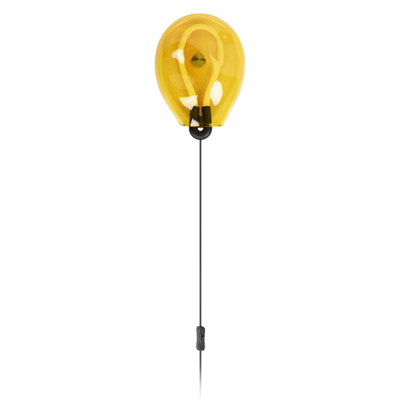 Бра со стеклянным плафоном в форме шара Colored Balloon Желтый Красный Розовый Голубой Черный Бра со стеклянным плафоном в форме шара Colored Balloon Желтый Красный Розовый Голубой Черный в Саратове | Loft Concept