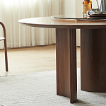 Стол обеденный круглый с двойной столешницей Walnut Wood Table варинант исполнения - 7 | Loft Concept в Саратове