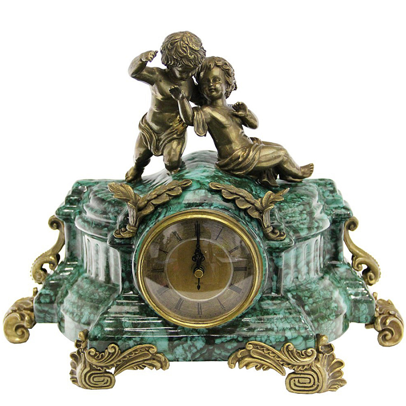 Часы Porcelain Malachite Малахит (зеленый) Бронза Часы Porcelain Malachite Малахит (зеленый) Бронза в Саратове | Loft Concept