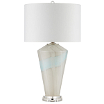 Настольная лампа стеклянная с тканевым абажуром Edges варинант исполнения - 4 | Loft Concept в Саратове