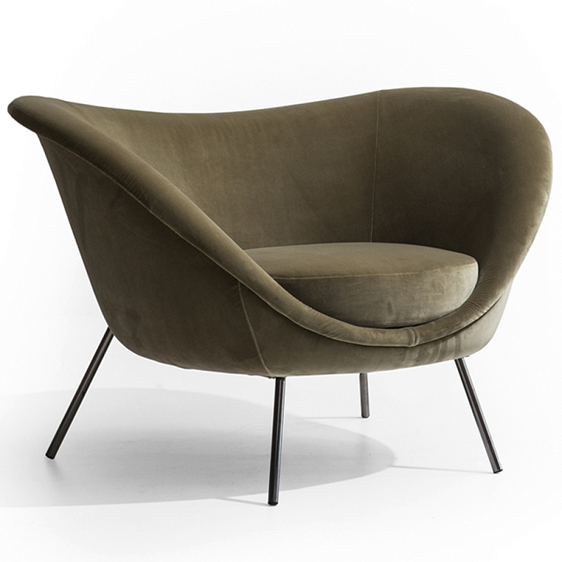 Дизайнерское кресло Gio Ponti D.154.2 Armchair Темно-оливковый  Черный в Саратове | Loft Concept 