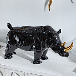 Статуэтка черный носорог с золотыми рогами Golden Horned Black Rhino варинант исполнения - 5 | Loft Concept в Саратове