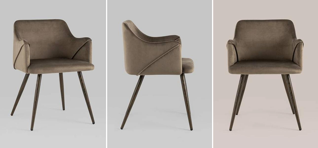 Стул Monarch Chair Коричневый Велюр Стул Monarch Chair Коричневый Велюр - Loft-Concept в Саратове