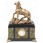 Часы настольные из натурального камня с декором в виде коня Horse Stone Clock варинант исполнения - 1 | Loft Concept в Саратове