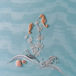 Обои с вышивкой ручной работы Amami Waves Moonbeam colourway on silk moire варинант исполнения - 5 | Loft Concept в Саратове