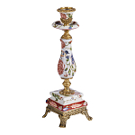 Подсвечник с цветочной росписью из фарфора с бронзовыми элементами Eden Garden варинант исполнения - 2 | Loft Concept в Саратове